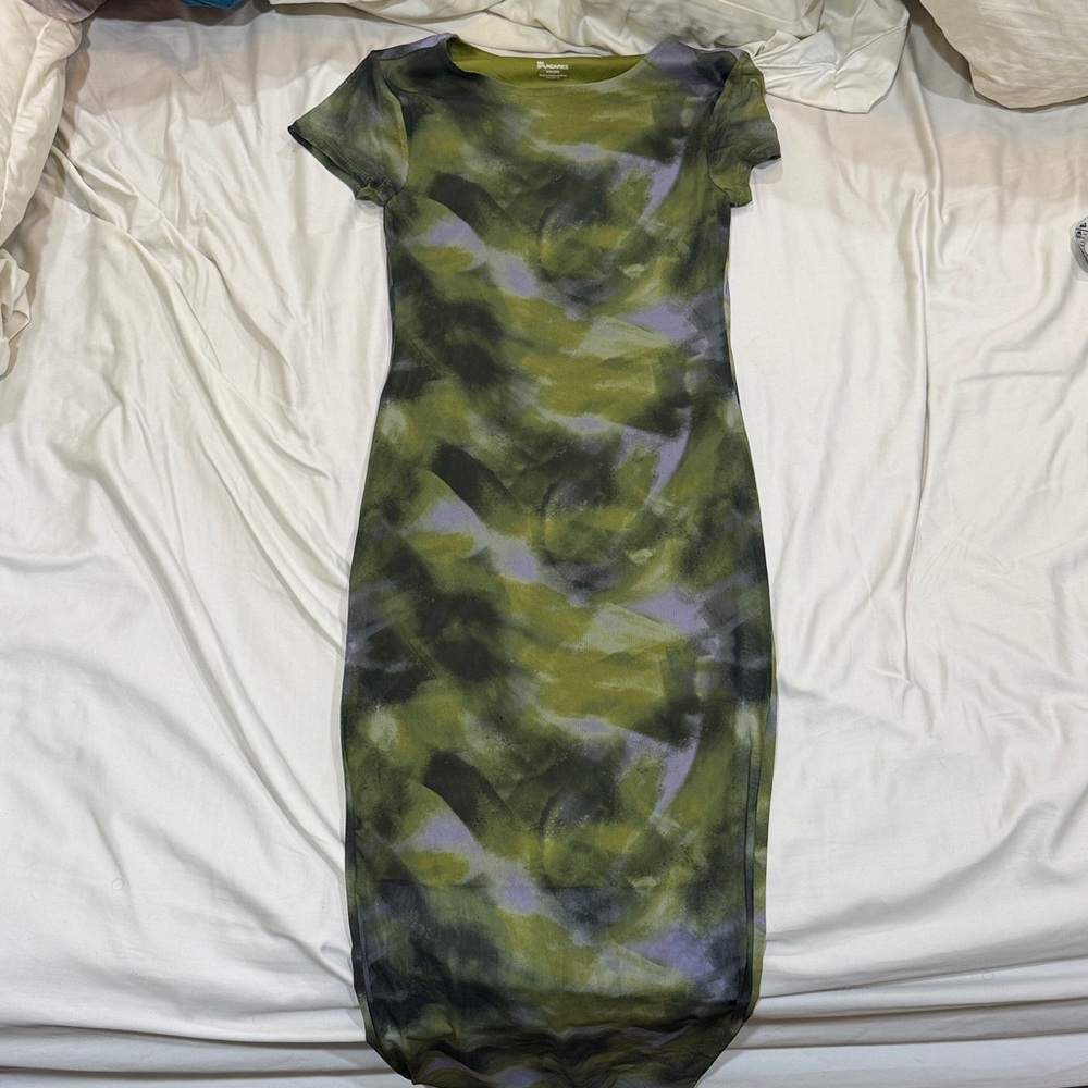 No Boundaries Olive and Lavender Midi Dress